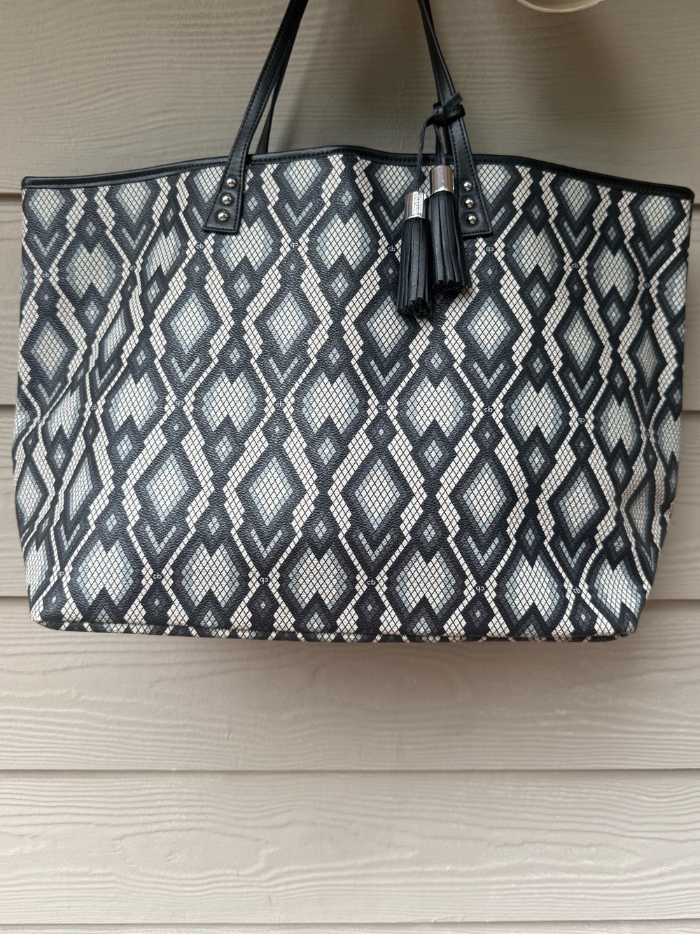 Cinda b London Tote Bag with Python Design